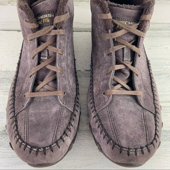SKECHERS Brown Suede Chukka Boots Size 9.5 Wide - Picture 3 of 9